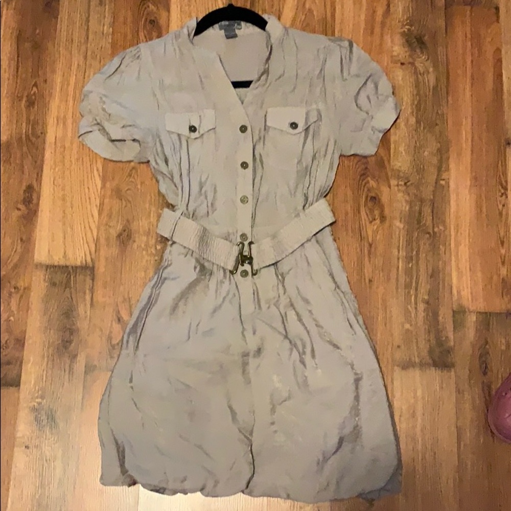 Poetry clothing dress size M shiny gray